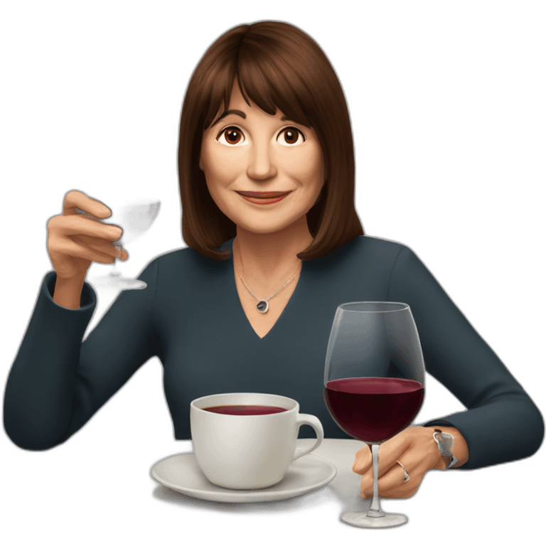 Patricia Bullrich having a cup of wine emoji