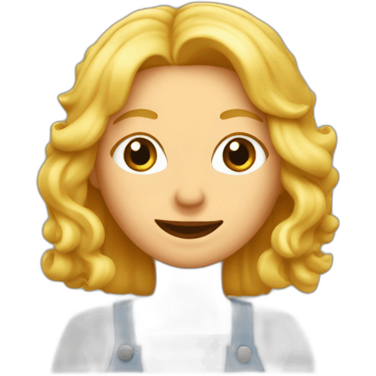 Une jolie blonde qui manges de la lasagne emoji