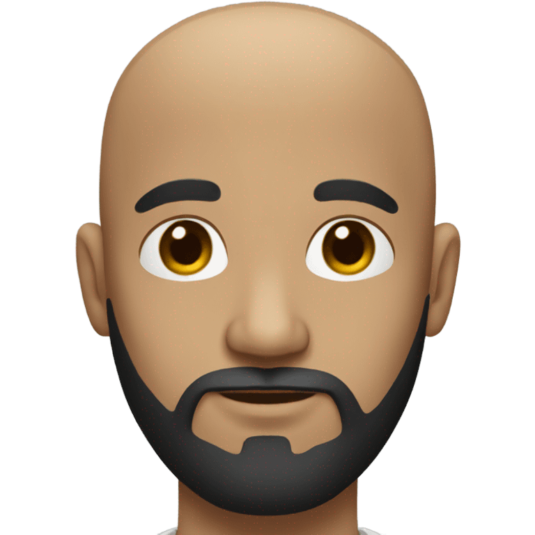 Brown bald guy with a black beard and black eyes emoji