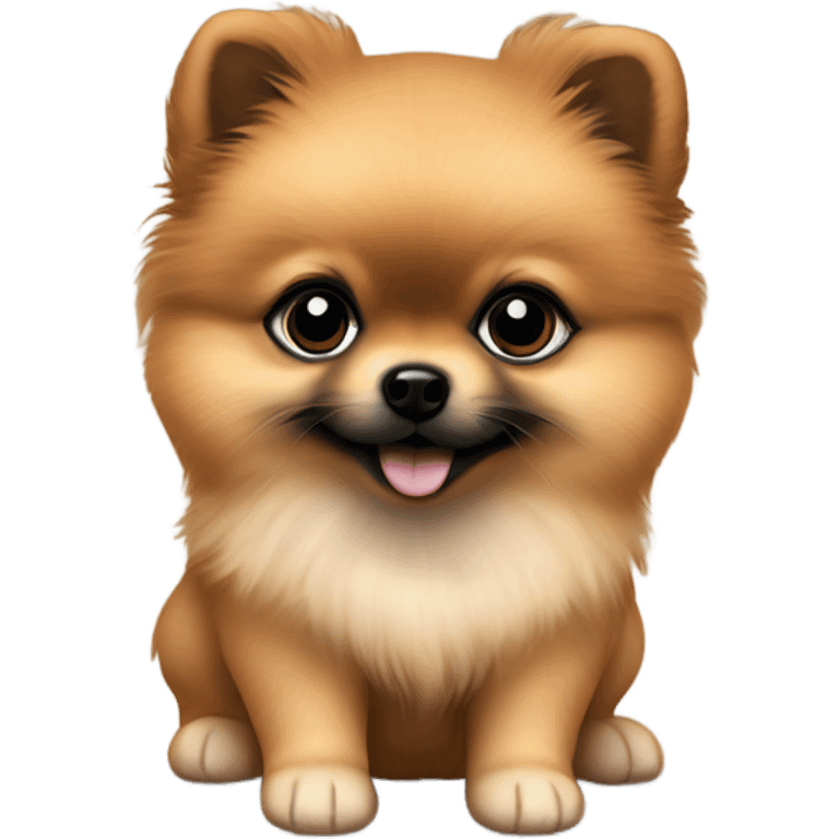 6 month old Pomeranian puppy. Brown with black nose emoji