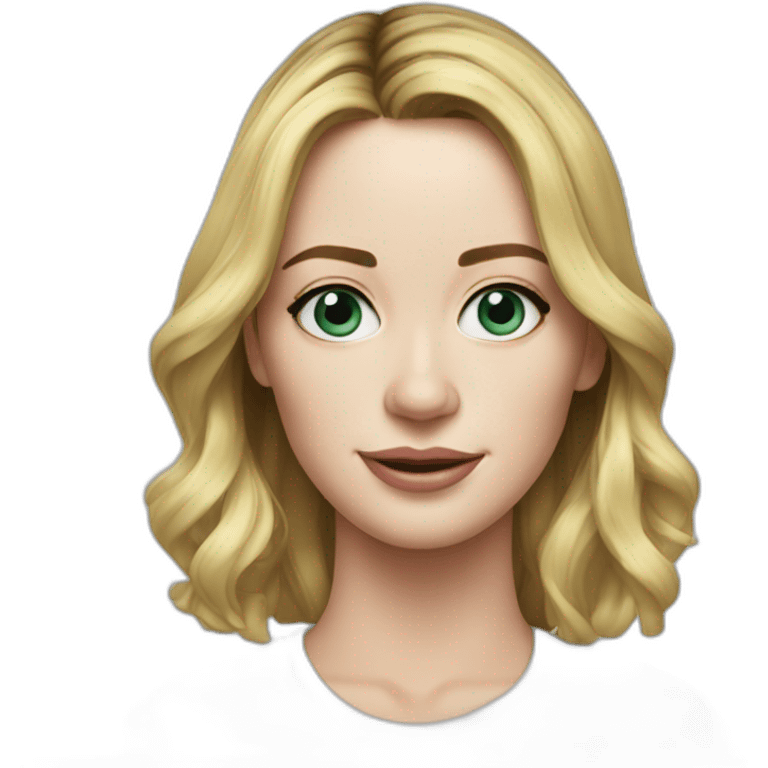 blonde Emily blunt wearing tee emoji