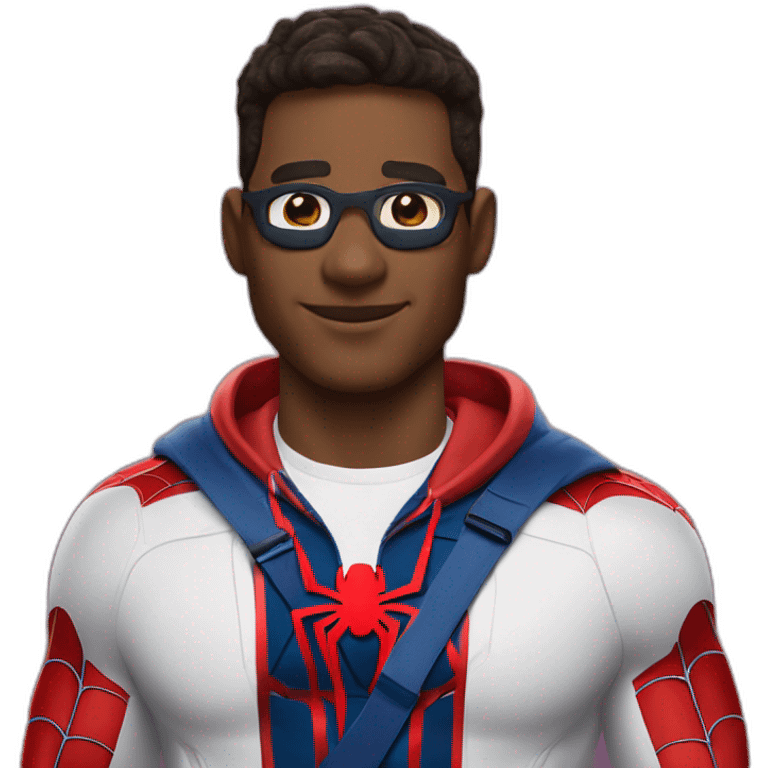 tobey magiure in spiderman costume with airpods pro emoji