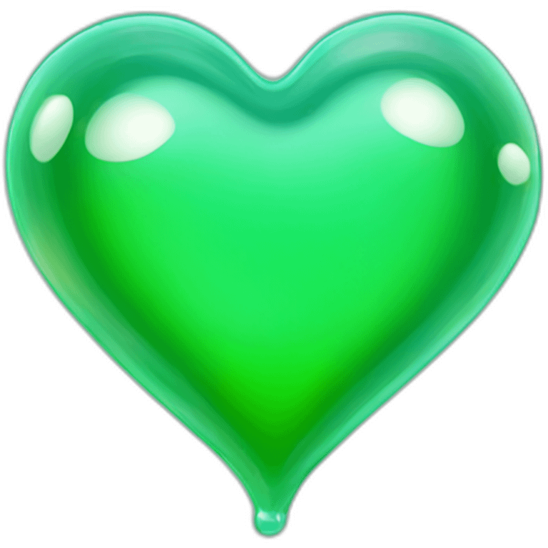 green soap bubble in the shape of a heart emoji