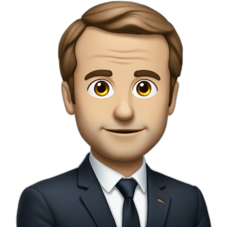 Macron qui tient un panneau stop emoji