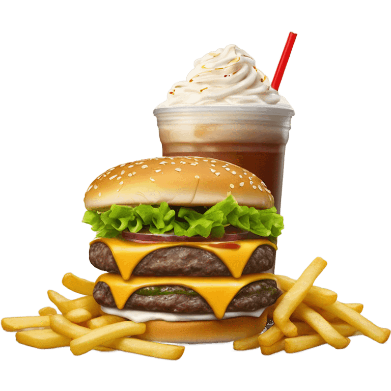 Big Mac with fries and a milkshake  emoji