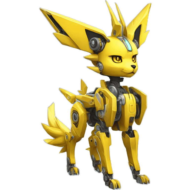 Futuristic mechanical Jolteon-mecha full body emoji