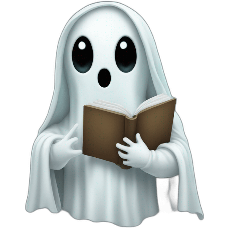 Ghost holding a book emoji