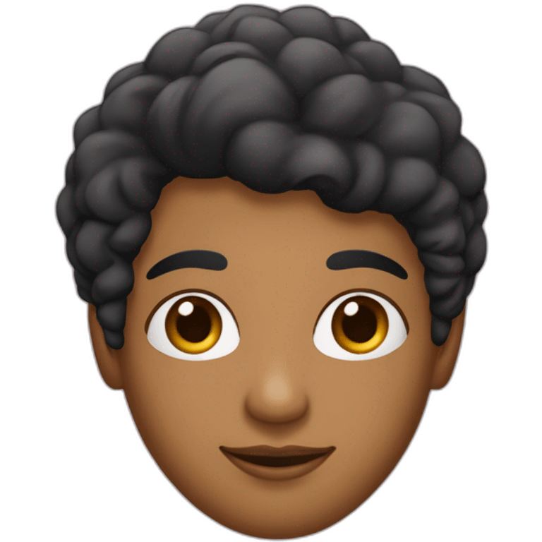 persona latina de cabello negro corto, con barba cerrada sin lentes, nariz delgada, ojos cafes, pestaña grande emoji