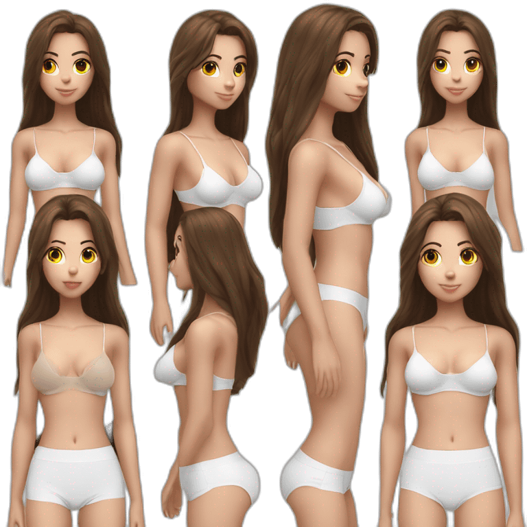 hyperrealistic-brunette-female,-16-years-old,-long-straight-hair,-transparent-tight-bra,-white-cotton-tight-panties,-full-view emoji