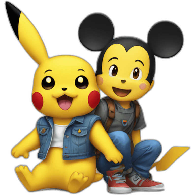 Mickey et pikachu emoji