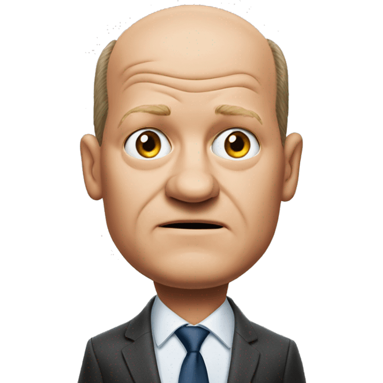 photorealistic Olaf Scholz shrugs emoji