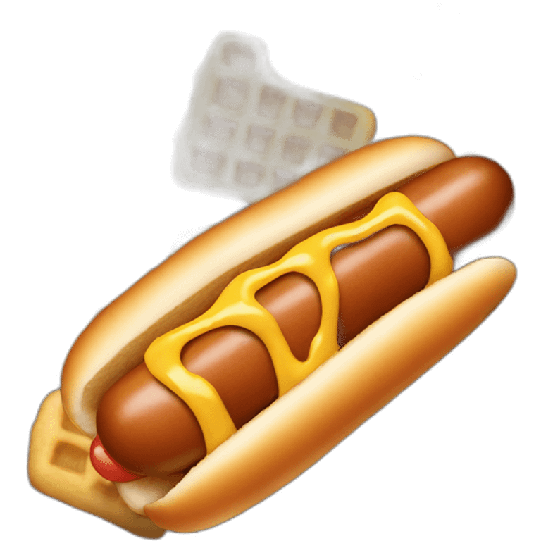 hot dog in waffle emoji