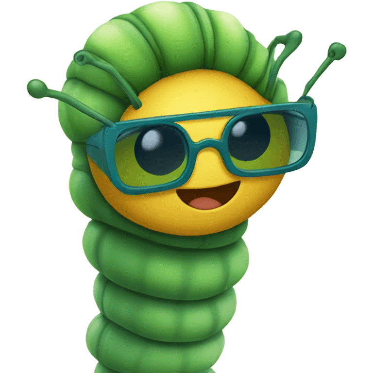 Caterpillar will hat and sunglasses  emoji