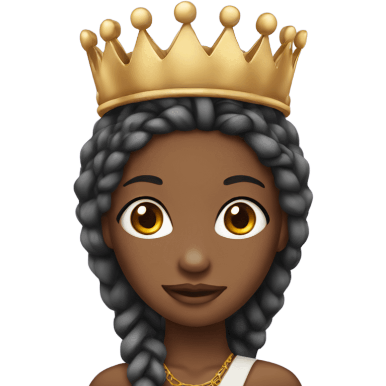 Pretty african american woman with braids and crown emoji