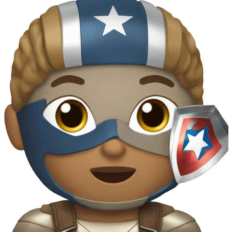 Cute boy as captain America emoji