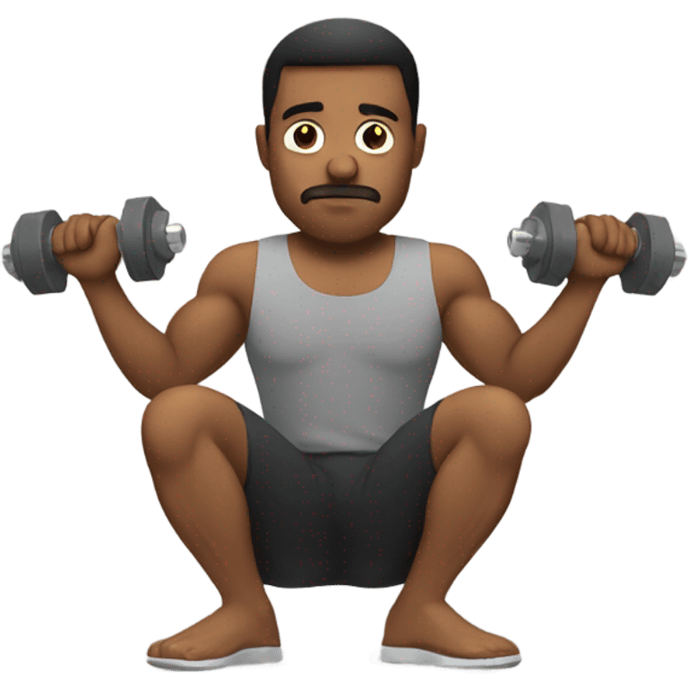  Man sad with dumbells  emoji