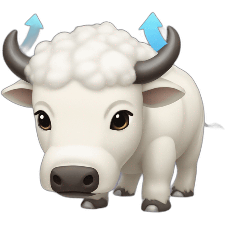 appa white flying bison from avatar the last airbender with blue arrow on forehead emoji