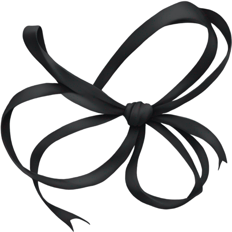 Black bow long strings emoji