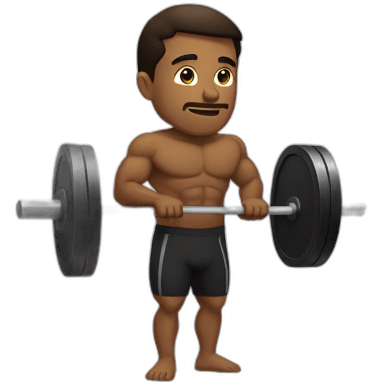 brown guy performing deadlift emoji