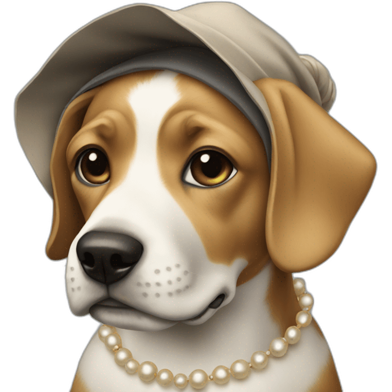 dog as girl with a pearl earring emoji