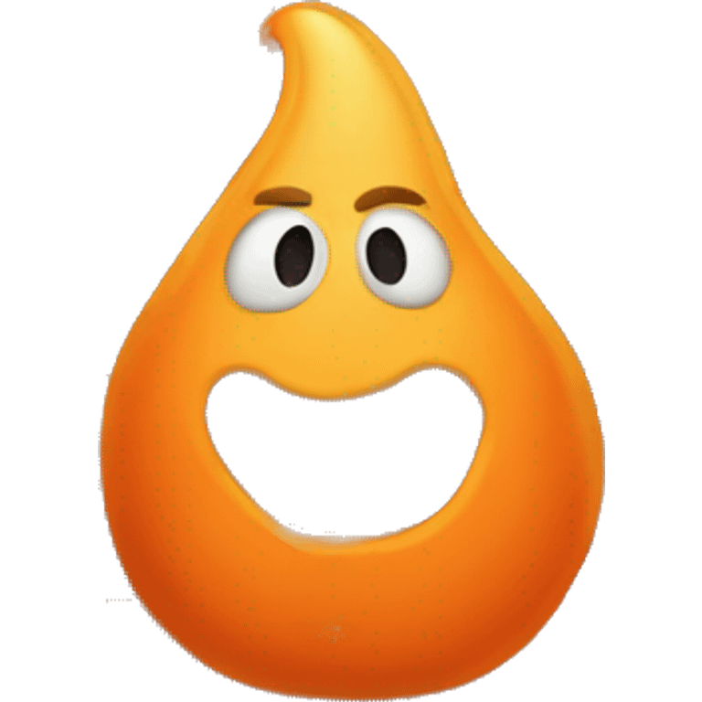 Orange poop with face emoji