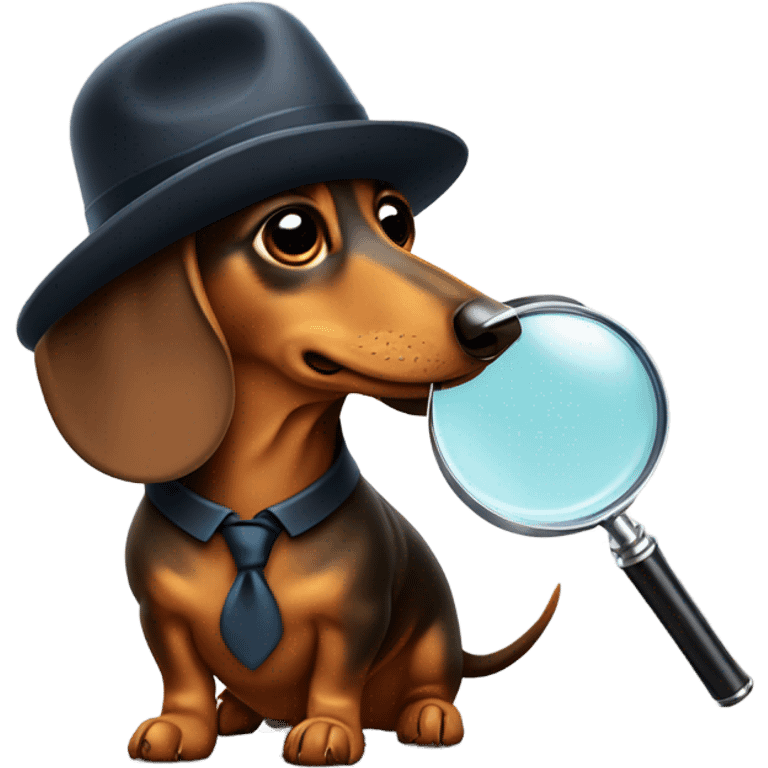 Wiener dog detective emoji