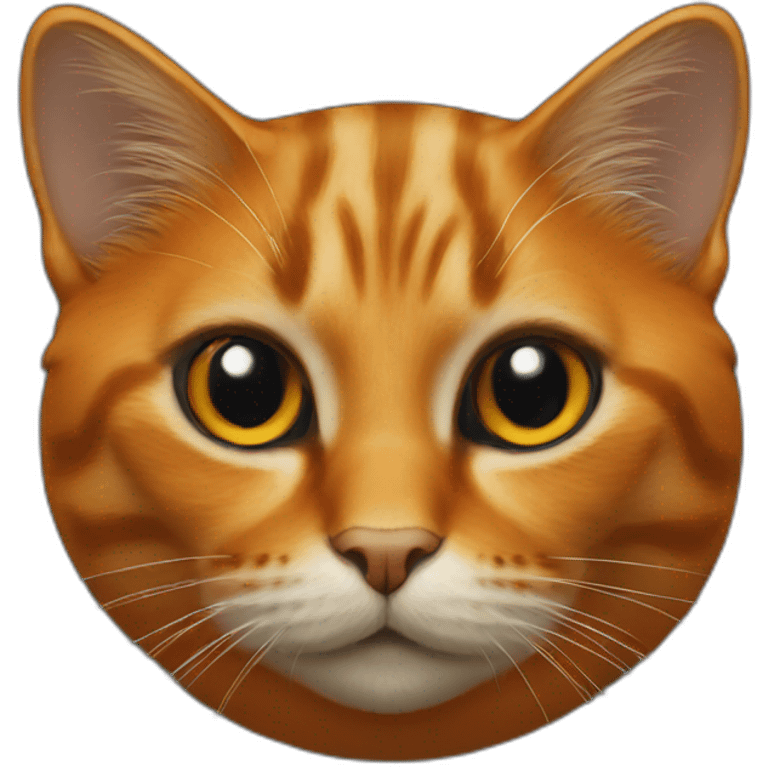 Cat orange on the black emoji