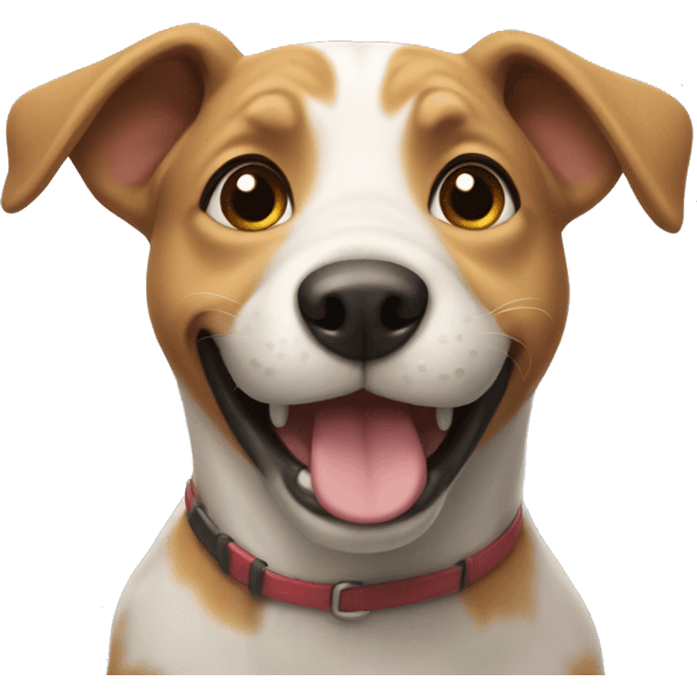 dog with cute smiling+ emoji