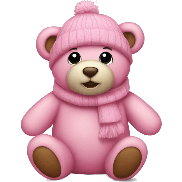 Pink Teddy Bear Winter emoji