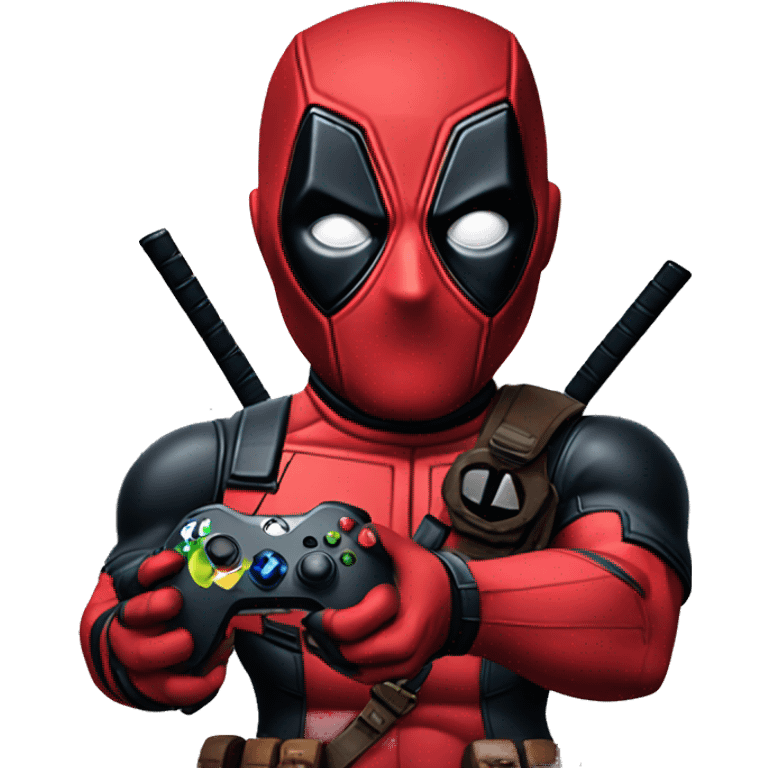 Deadpool holding xbox controller emoji