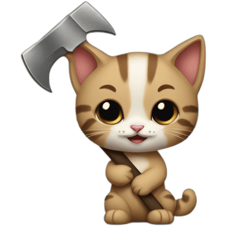 axe kitten emoji