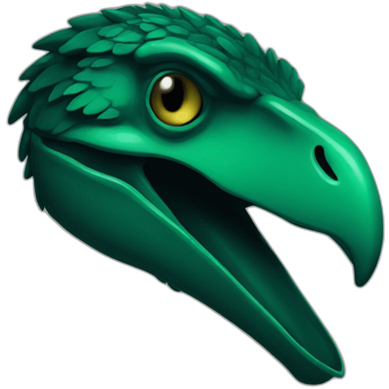 dark green sleeping raptor head emoji