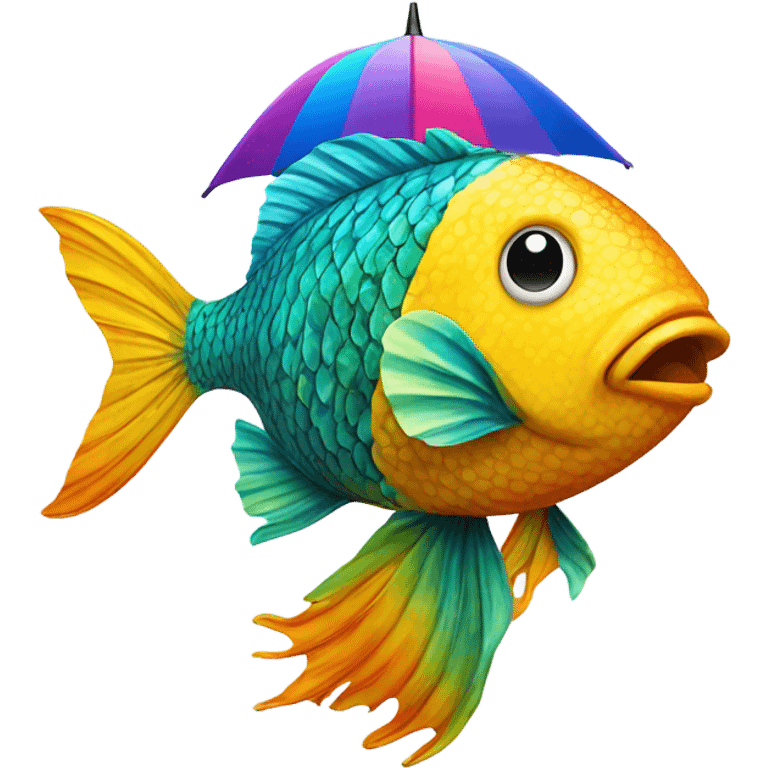 Fish with an umbrella  emoji