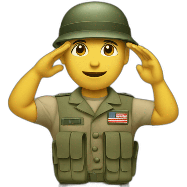 Soldier with army helmet saluting  emoji