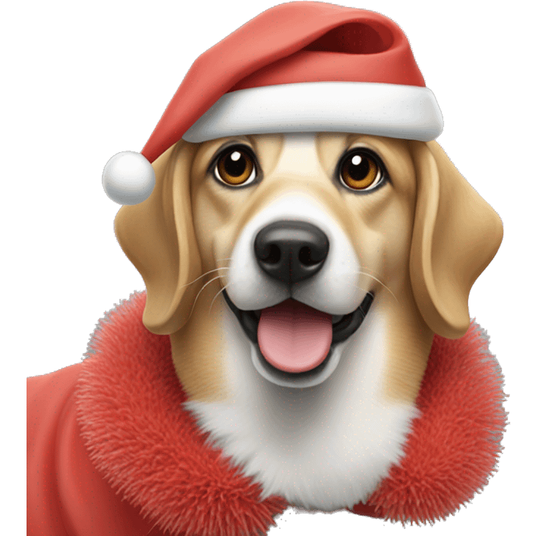 Cane coral dog wearing a Santa outfit  emoji