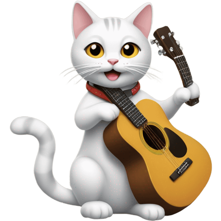 Cat playing the guitar  emoji