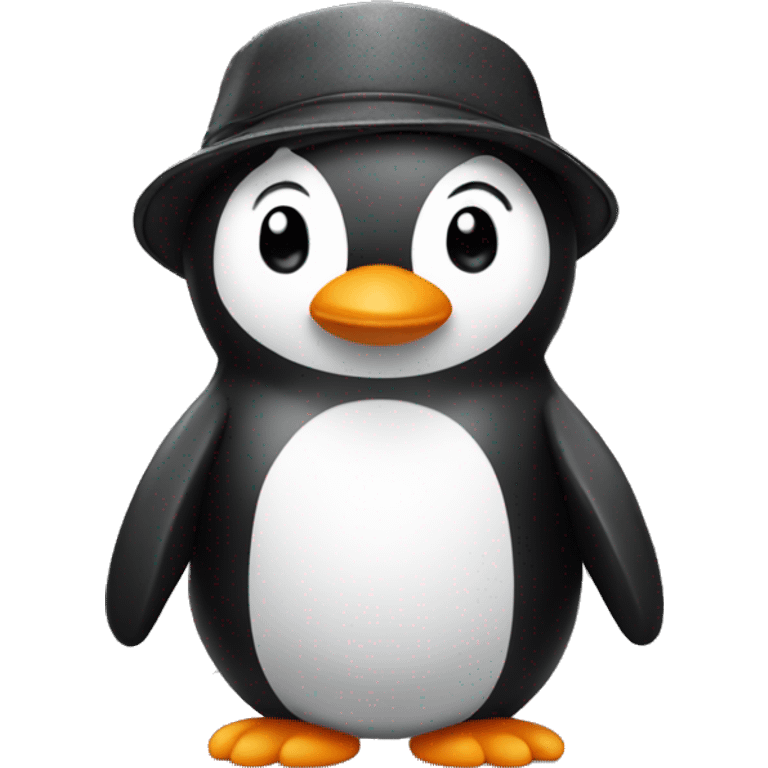 Pingüino con gorra negra emoji