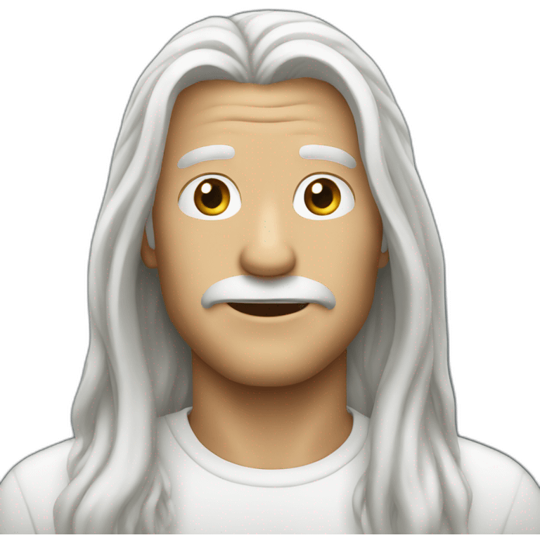 Man with long white hair emoji