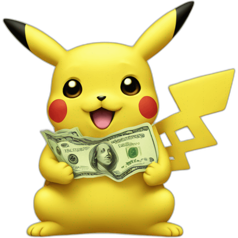 Pikachu with MONEY emoji