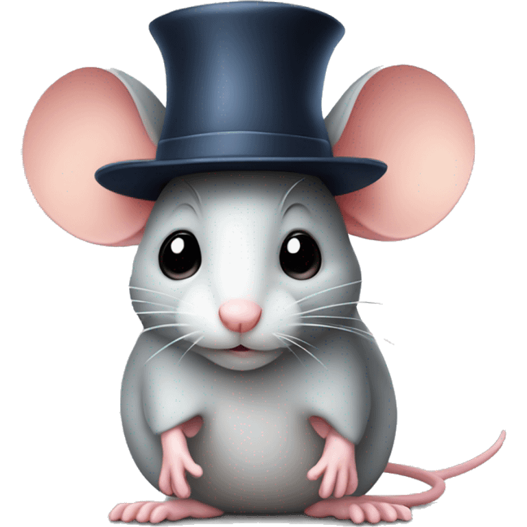 Mouse with hat emoji