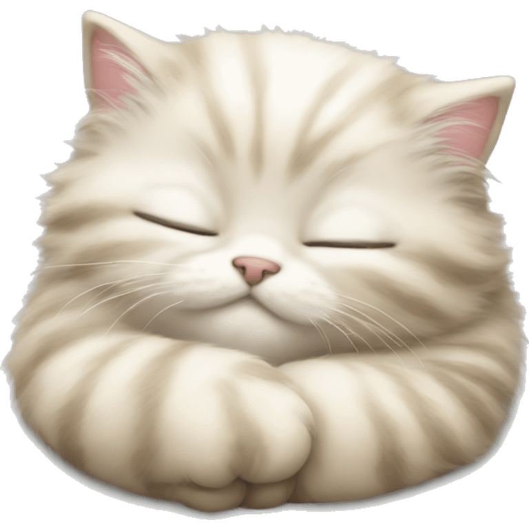 Fluffy kitten sleeping emoji