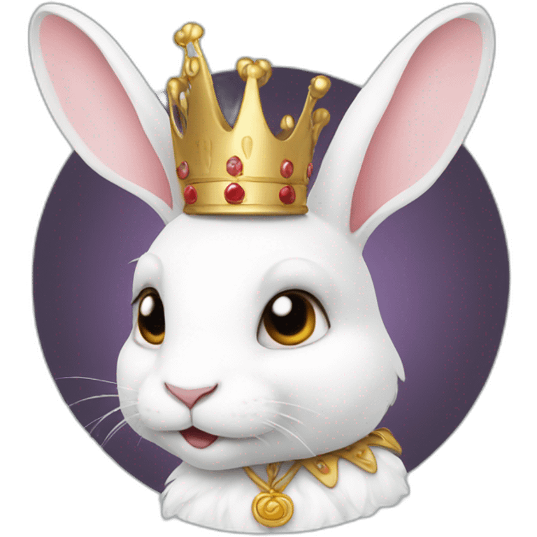 white rabbit wearing a crown emoji