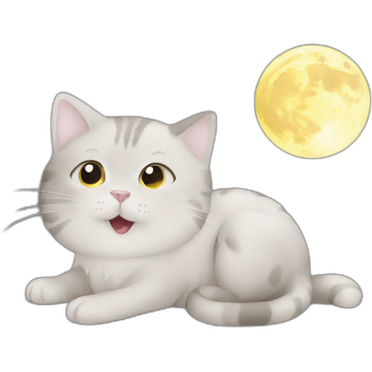 Cat with moon emoji