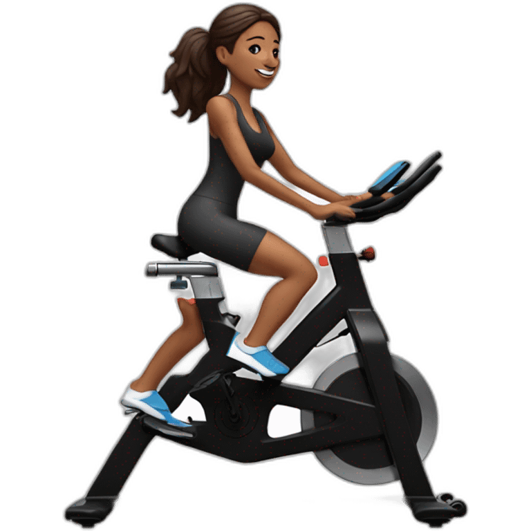  spin bike woman  emoji