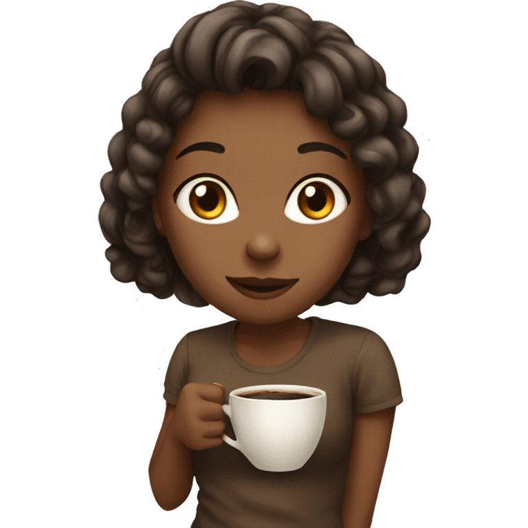 Girl with coffe emoji