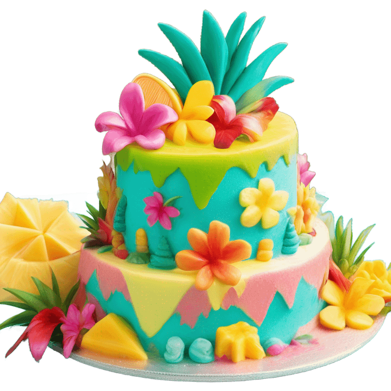 Hawaiian birthday cake emoji