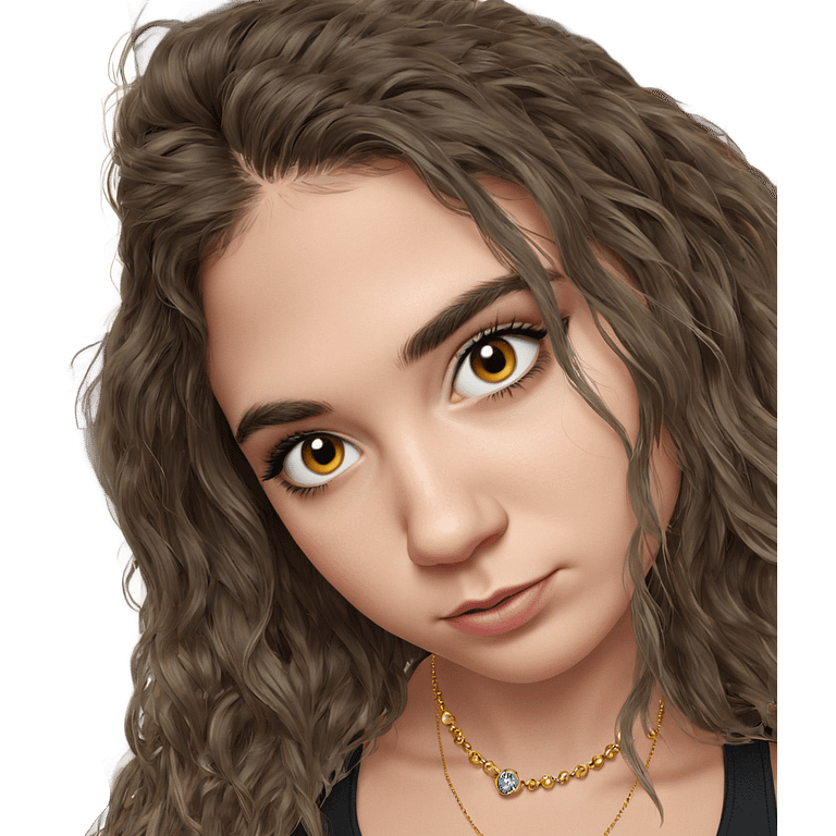 portrait of a girl with jewelry emoji