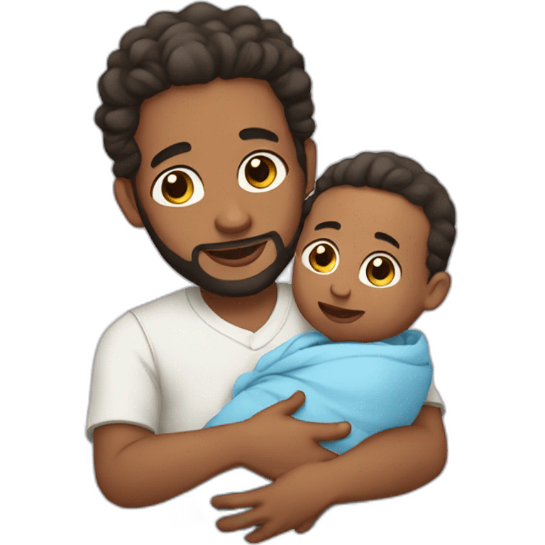 Cute north African man Holding baby emoji