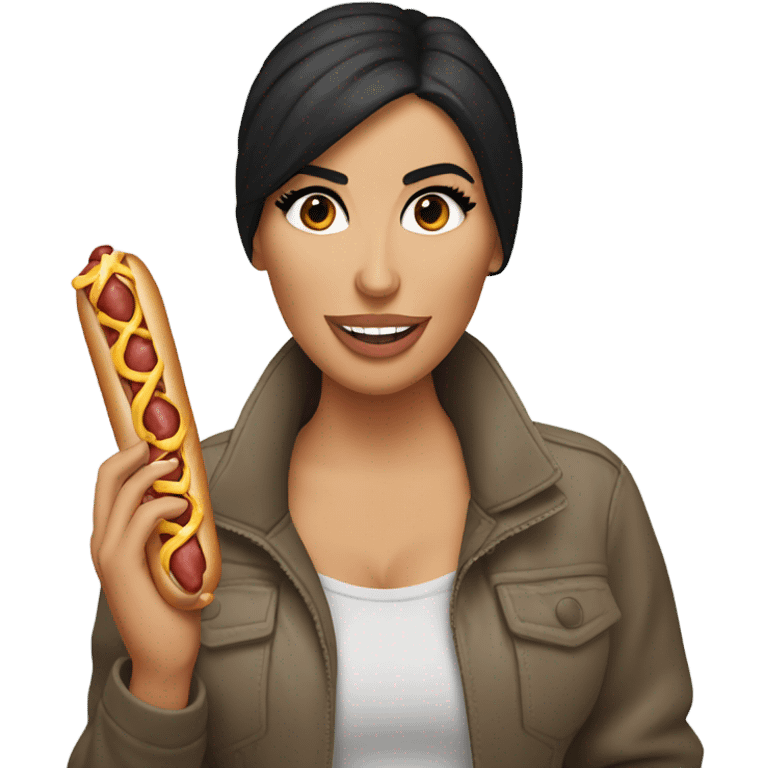 kim kardashian eating a hotdog emoji