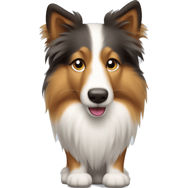 Shetland sheepdog with slippers emoji